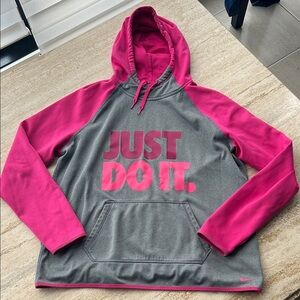 Nike Women’s Pink and Gray Therma-fit Hoodie size L